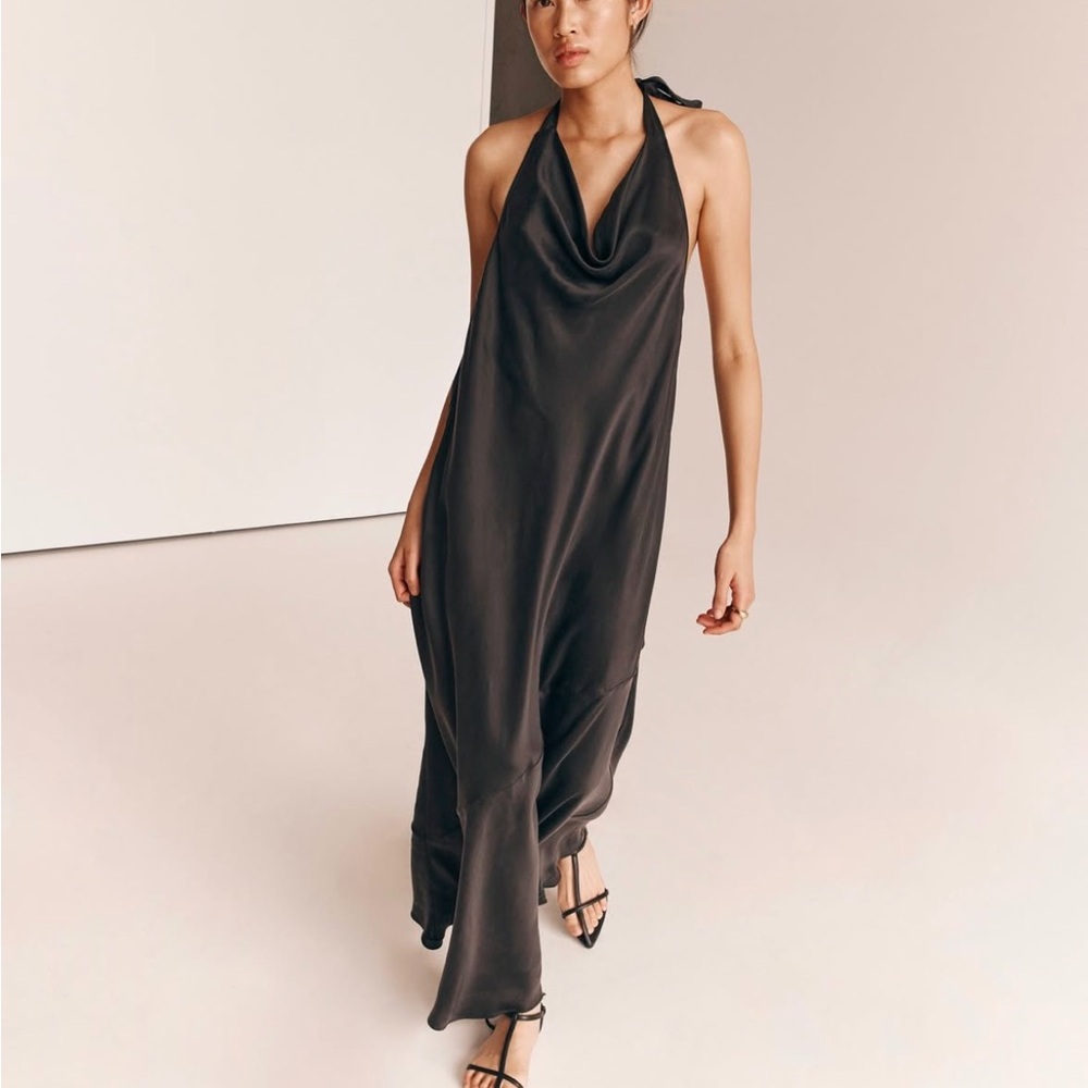 NWT DISSH AIMEE BLACK SILK COWL NECK DRESS - Picture 7 of 16
